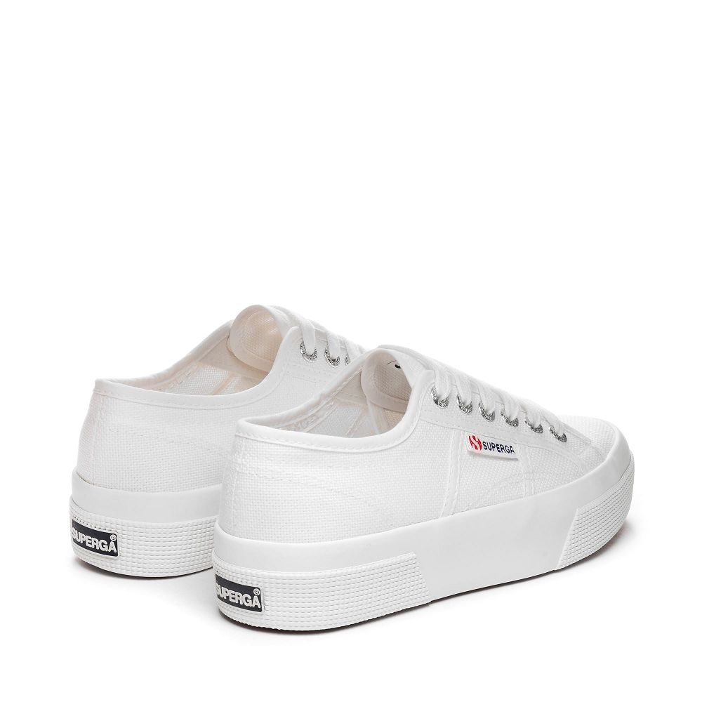 Superga 2740 White Platform Sneakers - Women's USA | US7658925